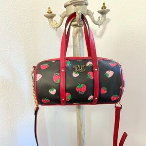Juicy Couture Black and Red Crossbody Bag with Strawberry Design